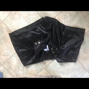 Black sateen shorts